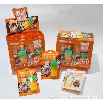 Popsicle-Shaped Filled Ice Cream Candy Biscuit and Chocolate